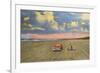 Cars on Sand, Daytona Beach, Florida-null-Framed Art Print