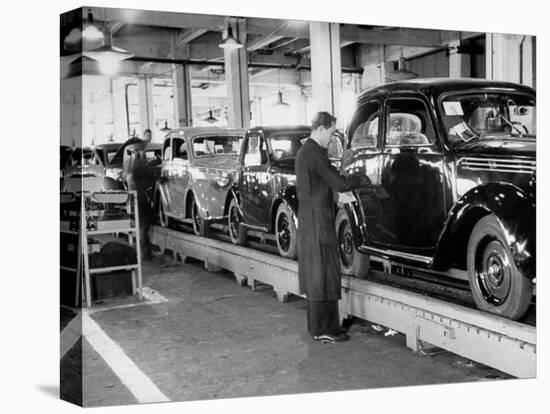 Cars on the Assembly Line at the Fiat Plant-Carl Mydans-Stretched Canvas