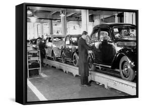 Cars on the Assembly Line at the Fiat Plant-Carl Mydans-Framed Stretched Canvas