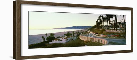 Cars on the road, Highway 101, Santa Monica, Los Angeles County, California, USA-null-Framed Photographic Print