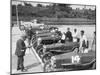 Cars on the start line for a motor race at Brooklands-Bill Brunell-Mounted Photographic Print