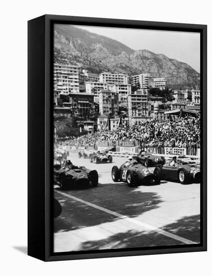 Cars on the Starting Grid, Monaco, 1950S-null-Framed Stretched Canvas