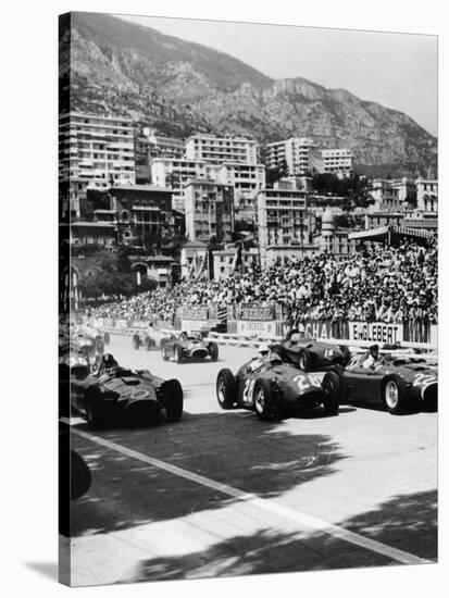 Cars on the Starting Grid, Monaco, 1950S-null-Stretched Canvas