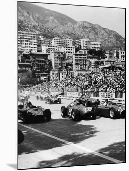 Cars on the Starting Grid, Monaco, 1950S-null-Mounted Photographic Print