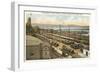 Cars Parked at Mission Beach, San Diego, California-null-Framed Art Print