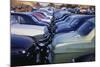 Cars Parked Bumper to Bumper-null-Mounted Photographic Print