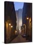 Cars Parked in a Street, Torre Dell'Elefante Tower, Il Castello Old Town, Sardinia, Italy-null-Stretched Canvas