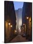 Cars Parked in a Street, Torre Dell'Elefante Tower, Il Castello Old Town, Sardinia, Italy-null-Stretched Canvas