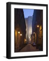 Cars Parked in a Street, Torre Dell'Elefante Tower, Il Castello Old Town, Sardinia, Italy-null-Framed Photographic Print