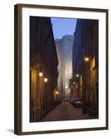 Cars Parked in a Street, Torre Dell'Elefante Tower, Il Castello Old Town, Sardinia, Italy-null-Framed Photographic Print