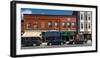 Cars parked in front of stores, Camden, Knox County, Maine, USA-null-Framed Photographic Print
