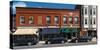 Cars parked in front of stores, Camden, Knox County, Maine, USA-null-Stretched Canvas
