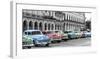 Cars parked in line, Havana, Cuba-Pangea Images-Framed Art Print