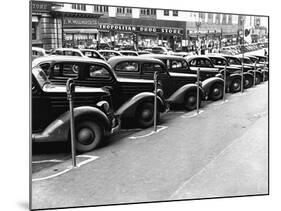Cars Parked on Street-John Vachon-Mounted Photographic Print