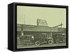 Cars Parked Outside London Bridge Station, 1931-null-Framed Stretched Canvas