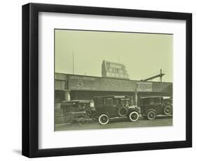 Cars Parked Outside London Bridge Station, 1931-null-Framed Photographic Print