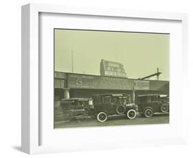 Cars Parked Outside London Bridge Station, 1931-null-Framed Photographic Print