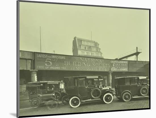 Cars Parked Outside London Bridge Station, 1931-null-Mounted Photographic Print