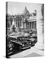 Cars Parking for Vatican Visit-null-Stretched Canvas