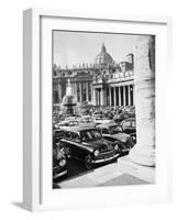 Cars Parking for Vatican Visit-null-Framed Photographic Print