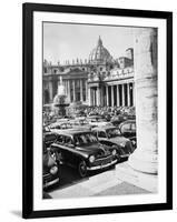 Cars Parking for Vatican Visit-null-Framed Photographic Print