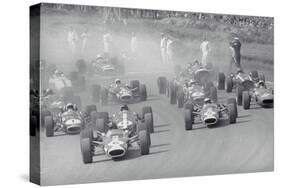 Cars Racing in a Grand Prix-null-Stretched Canvas