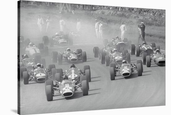 Cars Racing in a Grand Prix-null-Stretched Canvas