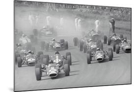 Cars Racing in a Grand Prix-null-Mounted Photographic Print
