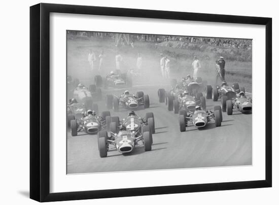 Cars Racing in a Grand Prix-null-Framed Photographic Print