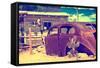 Cars - Route 66 - Gas Station - Arizona - United States-Philippe Hugonnard-Framed Stretched Canvas