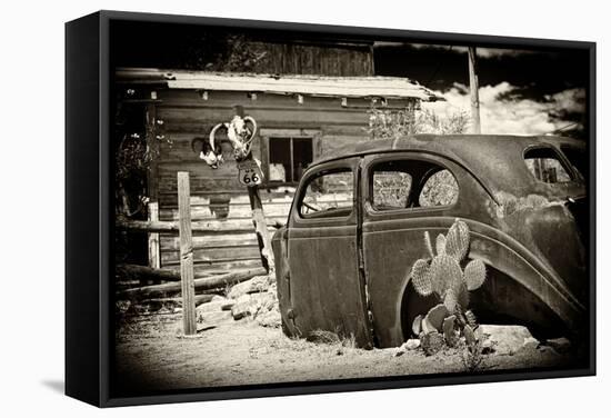 Cars - Route 66 - Gas Station - Arizona - United States-Philippe Hugonnard-Framed Stretched Canvas