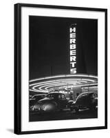 Cars Sitting Outside of a Drive-In Restaurant-Nina Leen-Framed Photographic Print