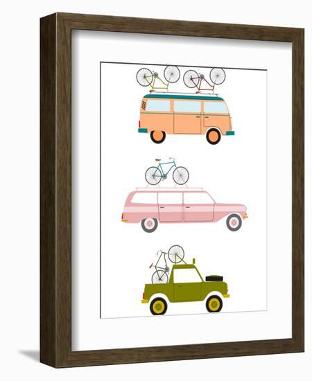 Cars Transporting Bicycles-Norbert Sobolewski-Framed Art Print