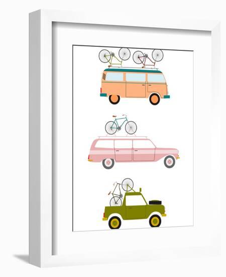 Cars Transporting Bicycles-Norbert Sobolewski-Framed Art Print