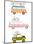 Cars Transporting Bicycles-Norbert Sobolewski-Mounted Art Print