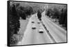 Cars Traveling on Merritt Parkway-null-Framed Stretched Canvas