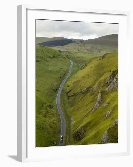 Cars Travelling Down Winnats Pass, Castleton, Peak District National Park, Derbyshire, England, Uni-Chris Hepburn-Framed Photographic Print