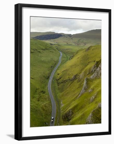 Cars Travelling Down Winnats Pass, Castleton, Peak District National Park, Derbyshire, England, Uni-Chris Hepburn-Framed Photographic Print