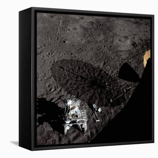 Cart and Antenna Shadow on the Moon-null-Framed Stretched Canvas