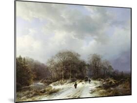 Cart on a Snowy Track-Barend Cornelis Koekkoek-Mounted Giclee Print