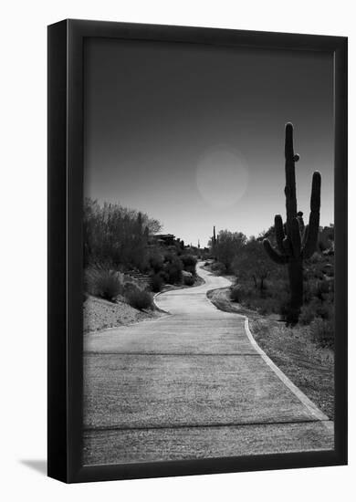 Cart Path on Desert Golf Course Arizona-null-Framed Poster