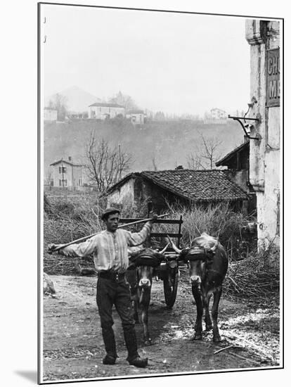 Cart Pulled by Two Oxen in the Basque Country, c. 1900-Ouvrard-Mounted Giclee Print