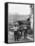 Cart Pulled by Two Oxen in the Basque Country, c. 1900-Ouvrard-Framed Stretched Canvas