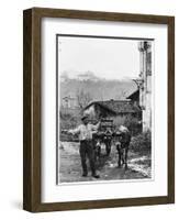 Cart Pulled by Two Oxen in the Basque Country, c. 1900-Ouvrard-Framed Giclee Print