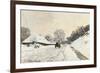 Cart. Route in the Snow, near Honfleur-Claude Monet-Framed Premium Giclee Print