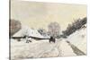 Cart. Route in the Snow, near Honfleur-Claude Monet-Stretched Canvas