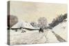 Cart. Route in the Snow, near Honfleur-Claude Monet-Stretched Canvas