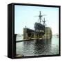 Cartagena (Spain), Ship in a Floating Dry Dock, Circa 1885-1890-Leon, Levy et Fils-Framed Stretched Canvas