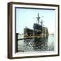 Cartagena (Spain), Ship in a Floating Dry Dock, Circa 1885-1890-Leon, Levy et Fils-Framed Photographic Print