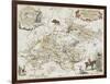 Carte chasseresse et mythologique de Brocéliande, forêt de Paimpont-null-Framed Premium Giclee Print